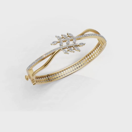 Avarta Lab Diamond Floral Openable Bracelet in 14K & 18K Gold