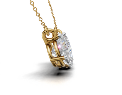 Avarta Sterling Silver 3 Carat Solitaire Pendant With Chain For Girls &amp; Women