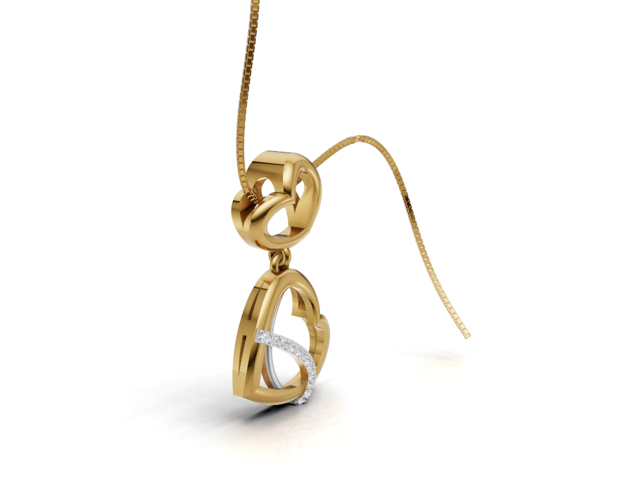 Avarta Mesmerizing Double Heart Diamond Pendant