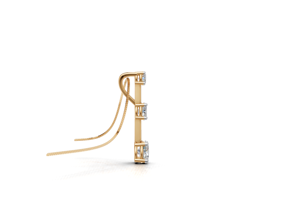 Avarta Jewellery 18k Gold Moissanite Solitaire Trinity Pendant