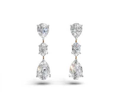 Avarta Triple Drop Gold Earrings For Girls and Women