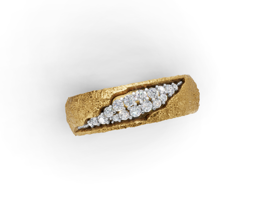 Unisex Textured Design Lab Diamond Eternity Band Ring in 9K-14K-18K Gold, Modern Pavé Design, Luxury Gift for Loved Ones, Timeless Festival Jewelry