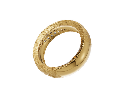 Unisex Textured Design Lab Diamond Eternity Band Ring in 9K-14K-18K Gold, Modern Pavé Design, Luxury Gift for Loved Ones, Timeless Festival Jewelry