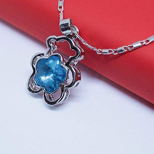 Avarta Allure Swarovski Element Blue Teddy Bear Pendant for Girls and Women