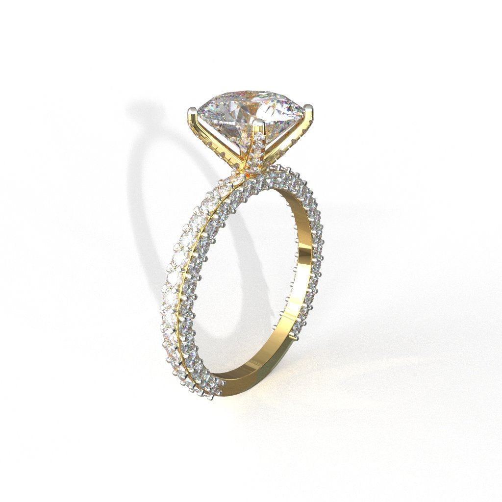 Avarta 14k Gold 2 Carat Solitaire Moissanite Cocktail Ring Main image