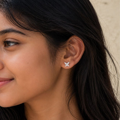 Avarta Gold Mystic Butterfly Stud Earrings