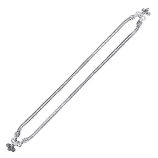 Avarta Sterling Silver Oxidized Anklet for Girls & Women