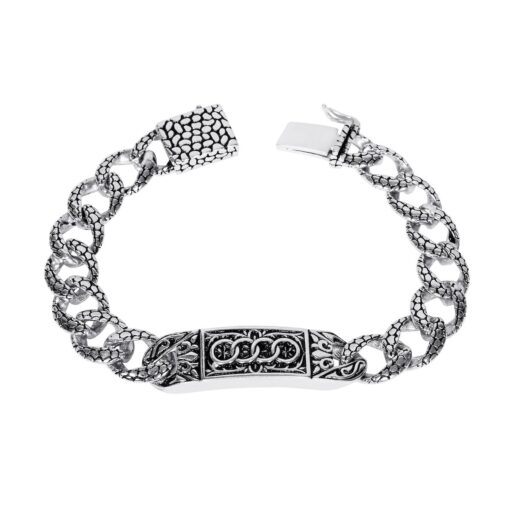 Avarta 925 Sterling Silver Oxidised Audi Bracelet For Boys & Men