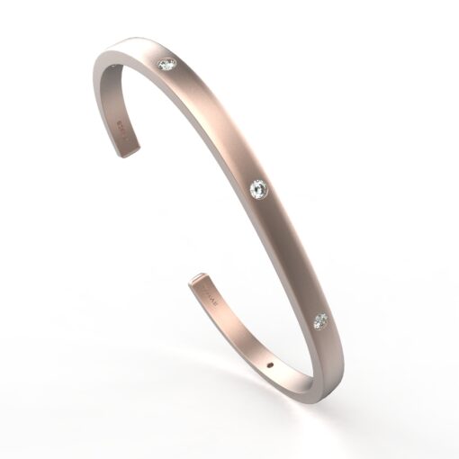 Avarta Jewellery 92.5 Sterling Silver Unisex Bracelet or Kada In Rose Gold Polish For Boys, Men, Girls & Women
