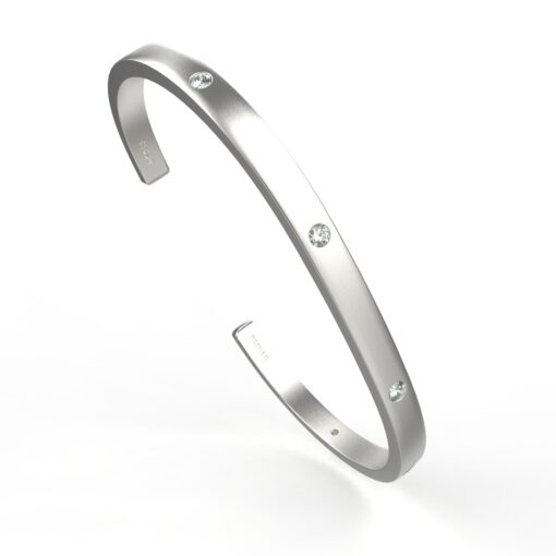 Avarta Jewellery 92.5 Sterling Silver Unisex Bracelet or Kada In White Gold Polish For Boys, Men, Girls & Women