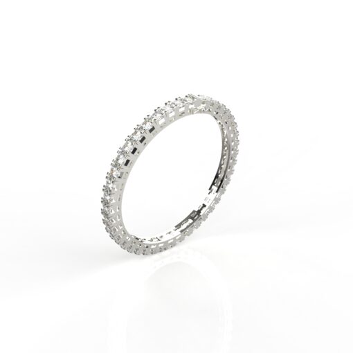 Avarta Jewellery Sterling Silver 30 Cents Each Line Diamond Bangle