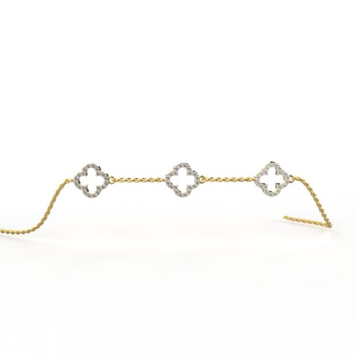 Avarta Jewellery 18k Gold Flower Bracelet for Girls & Women