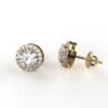 Moissanite Halo Stud Earrings