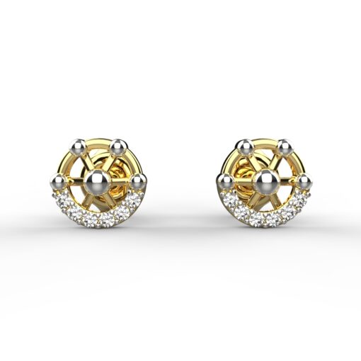 Avarta Jewellery 18K Hallmarked Gold Studs Earrings With Certified Diamonds For Kids, Girls & Women