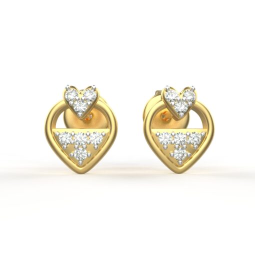 Avarta Jewellery 18K Hallmarked Gold Studs Earrings With Certified Diamonds For Kids, Girls & Women