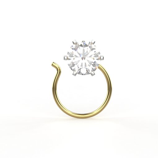Avarta 18k Yellow Gold 70 Cents Moissanite Solitaire Nosepin For Girls & Women