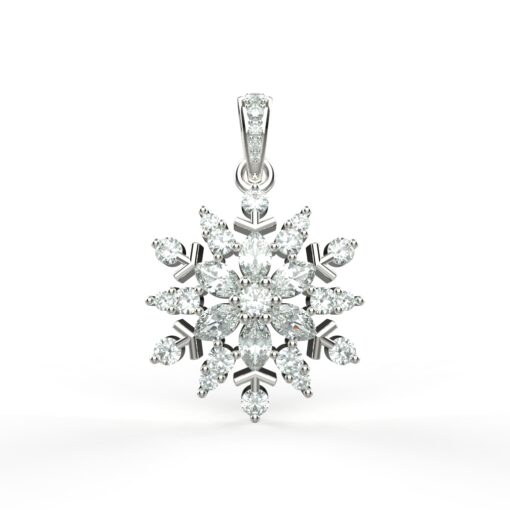 Avarta Sterling Silver American Diamond Sun Sign Pendant