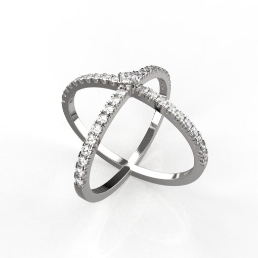 Avarta Jewellery Sterling Silver CrissCross Ring For Girls & Wemen