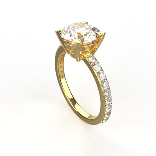 Avarta Jewellery 14k Gold Eternity 2 Carat Moissanite Solitaire Ring