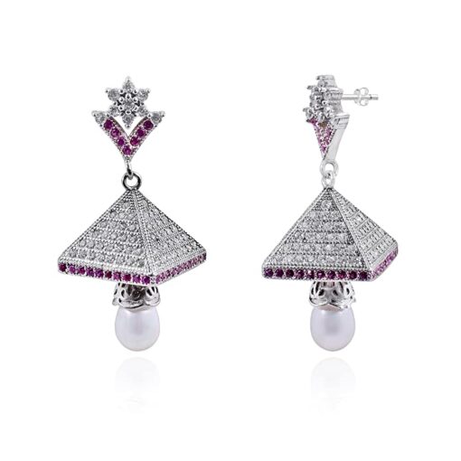 Sterling Silver Ruby Jhumki