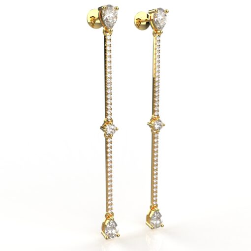 Avarta Jewellery Sterling Silver 18k Gold Plated Long Earrings