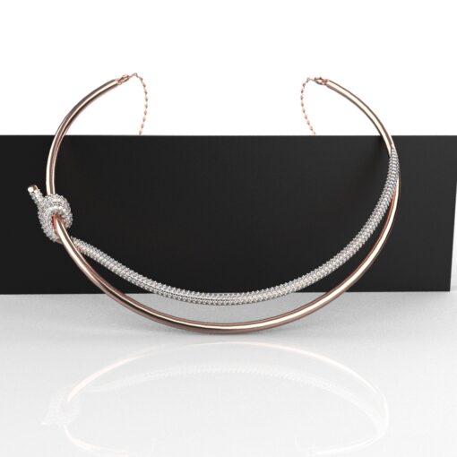 Avarta Jewellery Sterling Silver Rose Gold Tiffany Knot Necklace