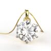 14k Gold 2 Carat Moissanite Solitaire Pendant