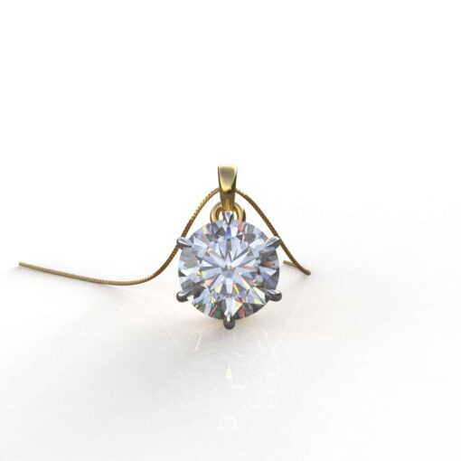 2 Carat Moissanite Solitaire Pendant