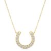 18k Gold Horseshoe Diamond Pendant