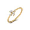 Gold Stipule Diamond Ring