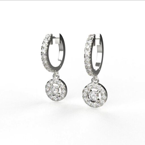 14k White Gold Moissanite Dangler