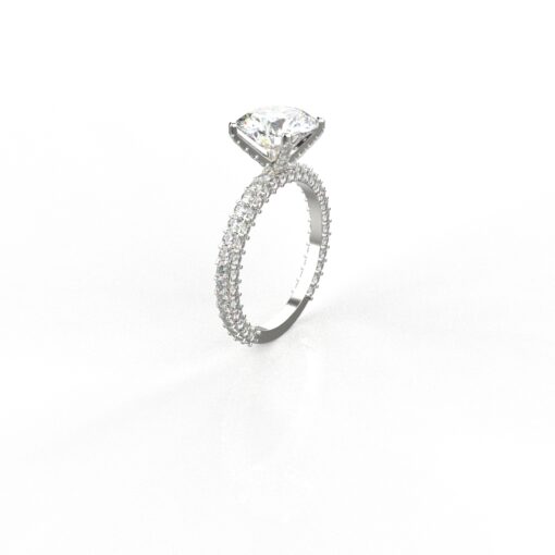 Avarta 18k White Gold 3 Carat Solitaire Moissanite Cocktail Ring