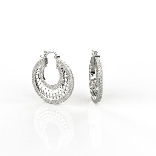 Avarta Jewellery 18K White Gold Diamond Hoop Earrings
