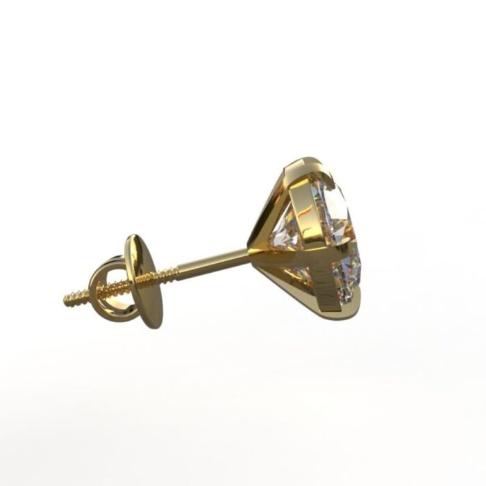 Avarta Jewellery 18k Gold 2.10 Carat Each Moissanite Solitaire Stud Earrings - Image 3