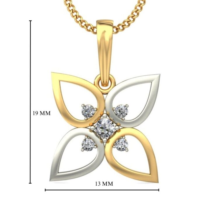 Avarta 18k Gold Diamond Flower Pendant - Image 5