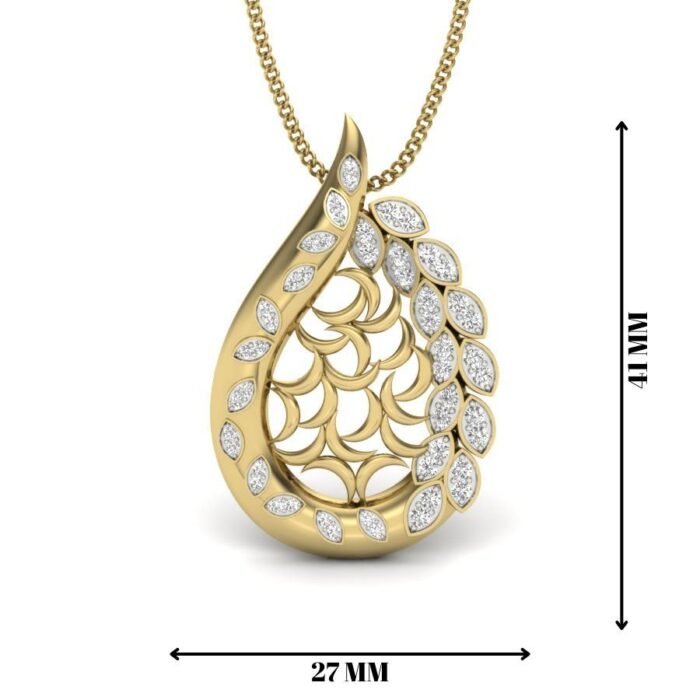 Avarta Jewellery Pear Mesh Lab Grown Diamond Pendant - Image 2