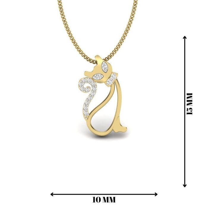 Avarta Jewellery Mystic Cat Lab Grown Diamond Pendant - Image 2