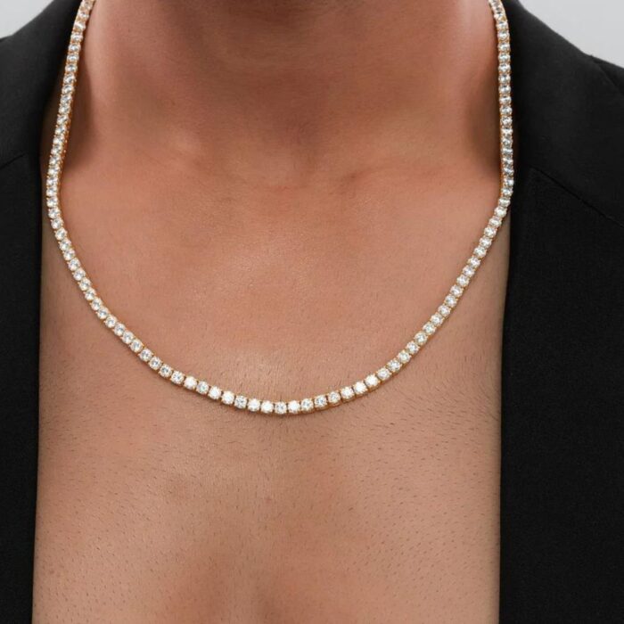 Avarta Jewellery 92.5 Sterling Silver 25 Cents Each Tennis Necklace With 30 Carat Moissanite - Image 2