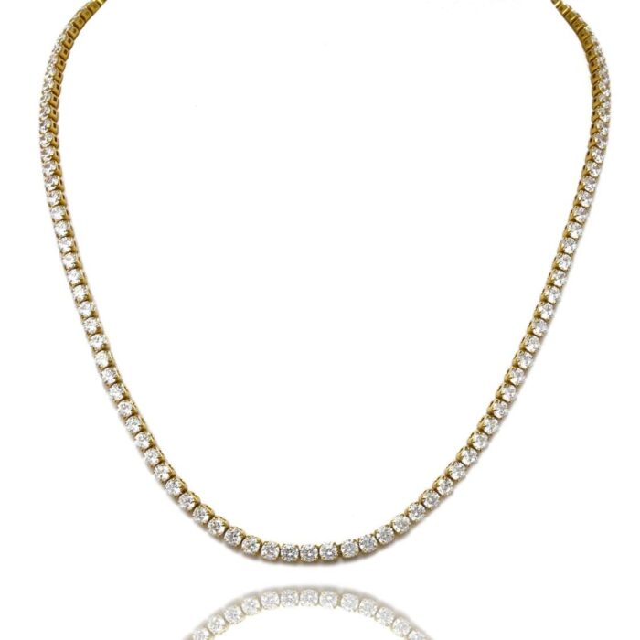 Avarta Jewellery 92.5 Sterling Silver 25 Cents Each Tennis Necklace With 30 Carat Moissanite