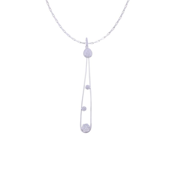 Avarta Jewellery Sterling Silver Gladsome Long Dangling Pendant Set With Chain & Ring - Image 2
