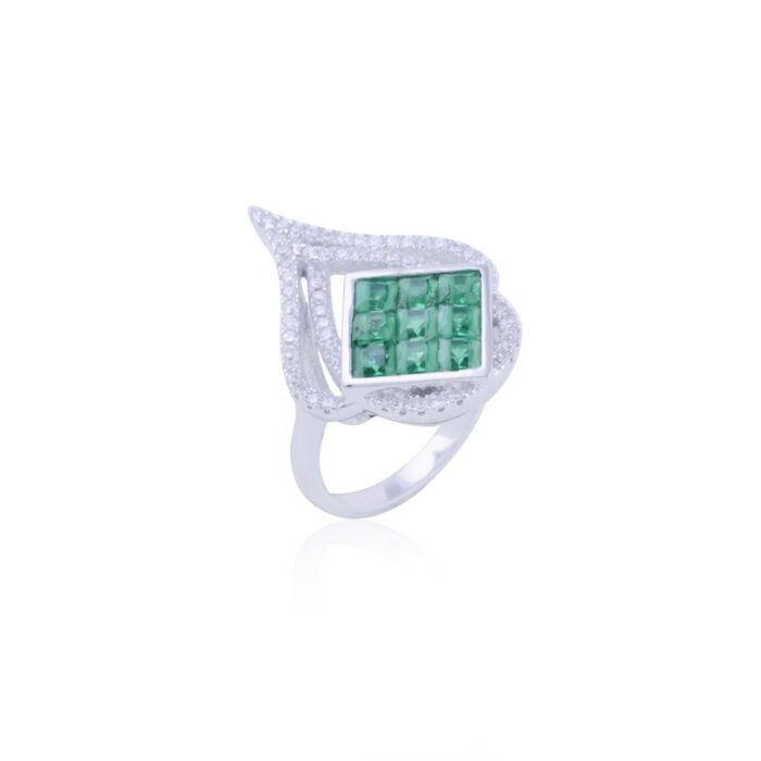 Avarta Jewellery Sterling Silver Emerald Pendant Set With Chain - Image 5