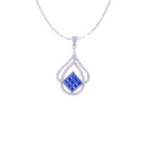 Avarta Jewellery Sterling Silver Blue Sapphire Pendant Set With Chain - Image 5