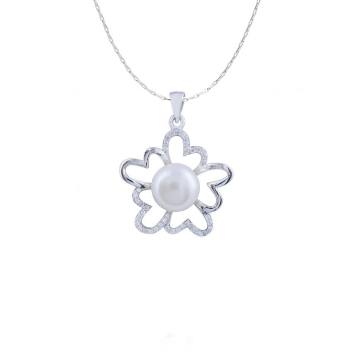 Avarta Jewellery Sterling Silver Vigorous Pearl Pendant Set With Chain & Ring - Image 2
