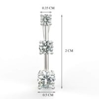 Avarta Sterling Silver Solitaire American Diamond Trilogy Pendant With Chain - Image 3