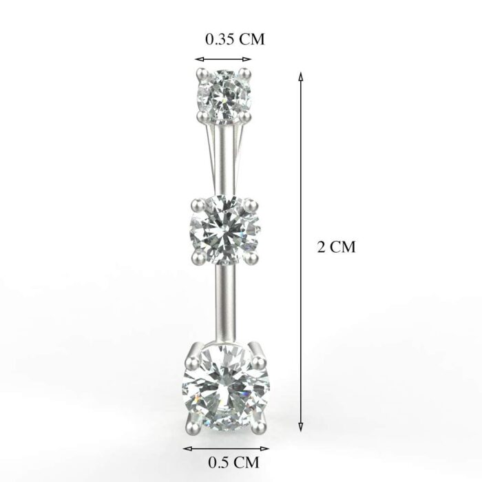 Avarta Sterling Silver Solitaire American Diamond Trilogy Pendant With Chain - Image 3