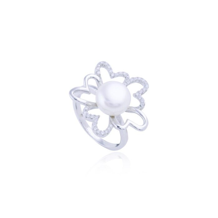 Avarta Jewellery Sterling Silver Vigorous Pearl Pendant Set With Chain & Ring - Image 4