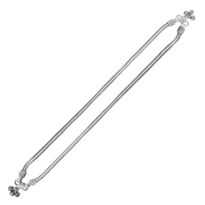 Avarta Sterling Silver Oxidized Anklet for Girls & Women
