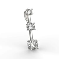Avarta Sterling Silver Solitaire American Diamond Trilogy Pendant With Chain - Image 2