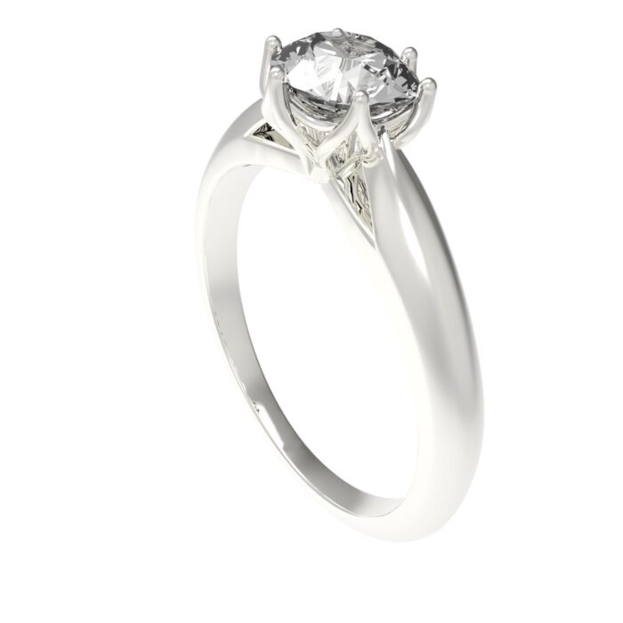 Avarta 92.5 Sterling Silver 0.80 Carat Solitaire Engagement Ring For Girls & Women
