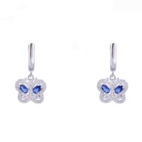 Avarta Jewellery Sterling Silver Blue Sapphire Butterfly Pendant Set - Image 3